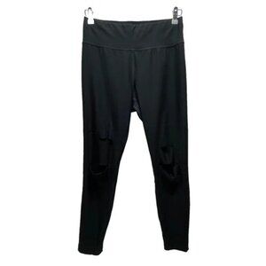 Cascade Sport Distressed Ankle Leggings Women’s‎ Medium Black Activewear Pants